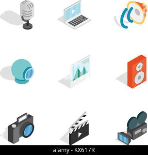 Musik, Foto und Video Equipment Symbole Stock Vektor