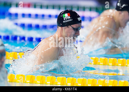 Fabio SCOZZOLI ITA 50 Brustschwimmen Männer Halbfinale Kopenhagen 13-12-2017 Royal Arena LEN Europäischen kurzen Kurs Schwimmen Meisterschaften - Campionati Eu Stockfoto