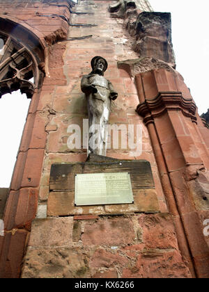 Statue von Christus in der Kathedrale von Coventry, Coventry, West Midlands, England, Großbritannien Stockfoto