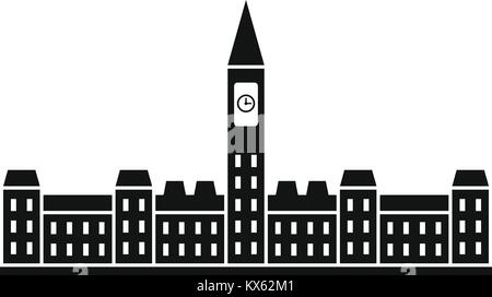 Parlament von Kanada Symbol, einfachen Stil Stock Vektor