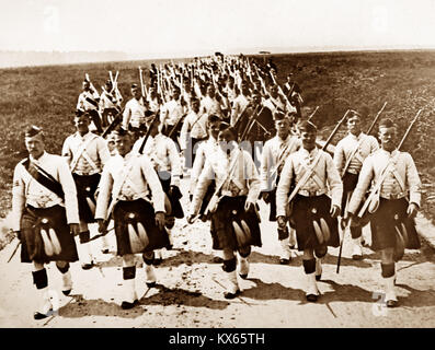 Queens eigenen Cameron Highlanders, wahrscheinlich WW1 Stockfoto