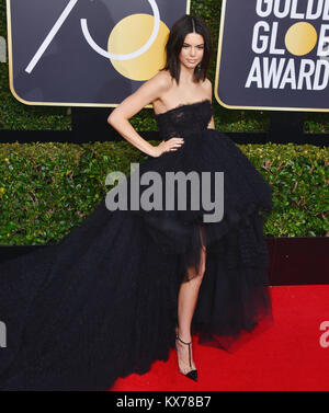 Los Angeles, USA. 07 Jan, 2018. Kendall Jenner 179 stellt in der Presse während der 75. jährlichen Golden Globe Awards im Beverly Hilton Hotel am 7. Januar 2017 in Beverly Hills, Kalifornien Quelle: Tsuni/USA/Alamy leben Nachrichten Stockfoto