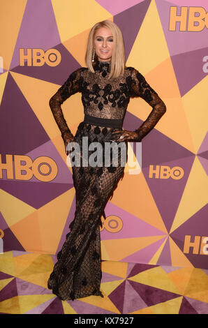 Beverly Hills, Kalifornien, USA. 7 Jan, 2018. Paris Hilton an der HBO Golden Globes After Party, Beverly Hilton, Beverly Hills, Kalifornien am 7. Januar 2018. Quelle: David Edwards/MediaPunch Stockfoto