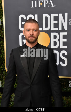 Los Angeles, USA. 07 Jan, 2018. Justin Timberlake beim 75. jährlichen Golden Globe Awards im Beverly Hilton Hotel, Beverly Hills Credit: Sarah Stewart/Alamy leben Nachrichten Stockfoto