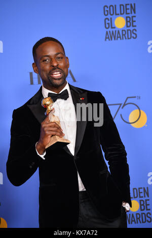 Los Angeles, USA. 07 Jan, 2018. Sterling K. Braun bei der 75. jährlichen Golden Globe Awards im Beverly Hilton Hotel, Beverly Hills Credit: Sarah Stewart/Alamy leben Nachrichten Stockfoto