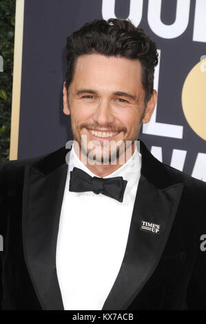 Los Angeles, Kalifornien, USA. 7 Jan, 2018. Schauspieler James Franco am 75. jährlichen Golden Globe Awards - Ankunft im Beverly Hilton Hotel, Los Angeles, CA. Credit: Paul Fenton/ZUMA Draht/Alamy leben Nachrichten Stockfoto