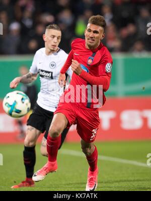 Kevin LANKFORD (Hdh) Fussball DFB-Pokal, Achtelfinale, FC Heidenheim (Hdh) - Eintracht Frankfurt (F) 1:2 n.V., am 20.12.2017 in Heidenheim/Deutschland. | Verwendung weltweit Stockfoto