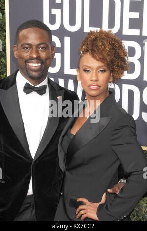 Los Angeles, Kalifornien, USA. 7 Jan, 2018. Schauspieler STERLING K BRAUN am 75. jährlichen Golden Globe Awards - Ankunft im Beverly Hilton Hotel, Los Angeles, CA. Credit: Paul Fenton/ZUMA Draht/Alamy leben Nachrichten Stockfoto