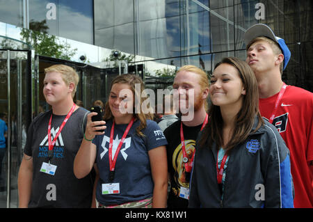 Student delegierten Tour das Bundesgericht in Salt Lake City, Utah während Freiheit Akademie 2015 auf August 5, 2015. (U.S. Air National Guard Foto: Staff Sgt. Annie Edwards/Freigegeben) Stockfoto