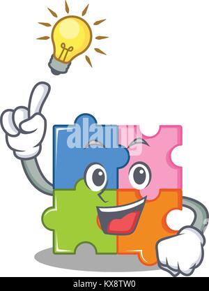 Haben Sie eine Idee puzzle Maskottchen Cartoon Stil Stock Vektor