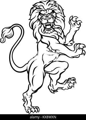 Lion heraldischen Wappen Wappen Stock Vektor