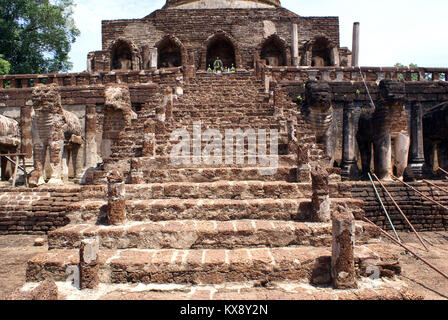 Treppe in Wat Chang Lom, Si Satchanalai, Thailand Stockfoto