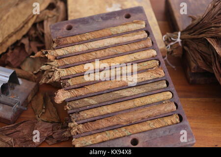 Zigarren Herstellung in Kuba - Zigarren Herstellung in Kuba Stockfoto