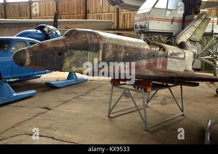 Raumfahrzeug Buran test Modell Bor-5 auf Anzeige in der monino Aeronautical Museum, in der Nähe von Moskau. Es wurde am 17. April 1985 gestartet. Stockfoto