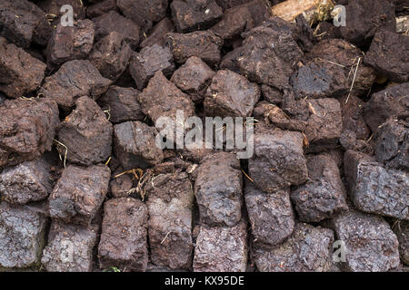 Cutted Torf, Irland, Europa Stockfoto