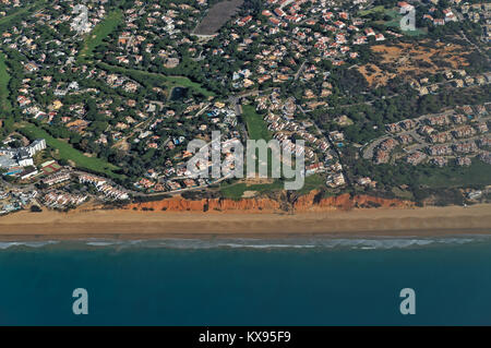 Luftaufnahme von Vale do Lobo in der Algarve, Portugal Stockfoto