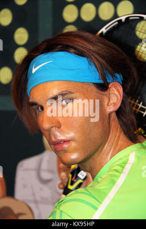 London, Vereinigtes Königreich, 08, Juli 2014. Madame Tussauds in London. Waxwork Statue von Rafael Nadal. Stockfoto