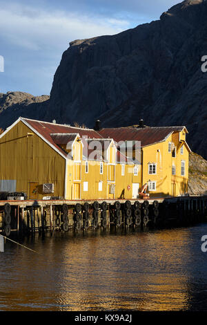 Nusfjord, Flakstadoya, Lofoten, Nordland, Norwegen Stockfoto