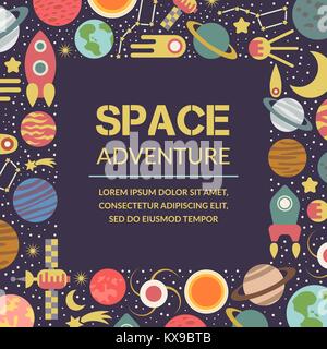 Objekte des Raumes. Symbole und gestalterische Elemente Stock Vektor