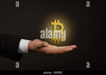 Virtuelle Währung Konzept, bitcoin, abstraktes Bild visual. 3D-Rendering. Stockfoto