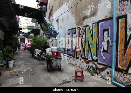 Gasse von Cho Warum Kulturzentrum, Soi Nana, Chinatown, Bangkok, Thailand Stockfoto