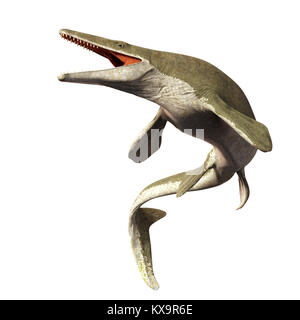 Mosasaurus, 17 m aquatische Eidechse, zwischen 70 und 66 millionen Jahren (3d-Abbildung auf weißem Hintergrund) Stockfoto