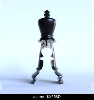 Schwarz chess King Spiel Abbildung mit Bauer förmige Öffnung, 3 Abbildung d Stockfoto