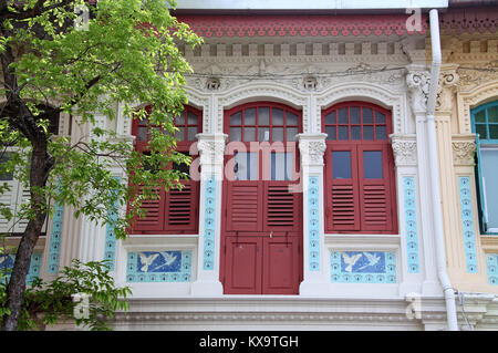 Peranakan Architektur an Joo Chiat in Singapur Stockfoto