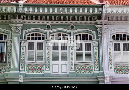 Peranakan Architektur an Joo Chiat in Singapur Stockfoto