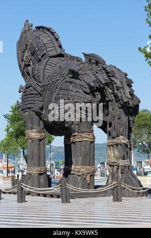 Die Kopie von Troy hölzerne Pferd in Canakkale, Türkei Stockfoto