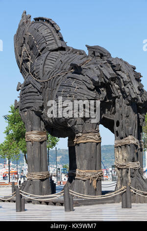 Die Kopie von Troy hölzerne Pferd in Canakkale, Türkei Stockfoto