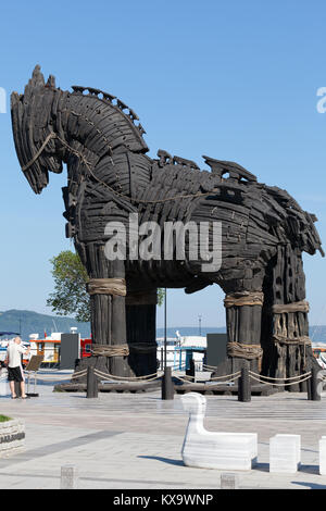 Die Kopie von Troy hölzerne Pferd in Canakkale, Türkei Stockfoto