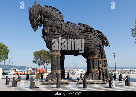 Die Kopie von Troy hölzerne Pferd in Canakkale, Türkei Stockfoto