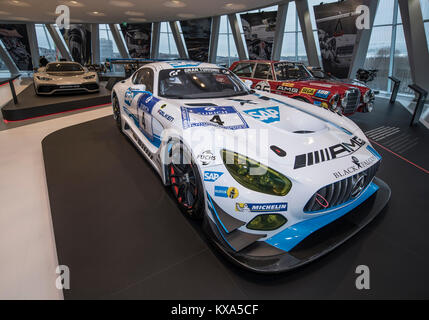 Ausstellung von slected Autos des AMG Niederlassung bei Mercedes Museum Stuttgart. Stockfoto