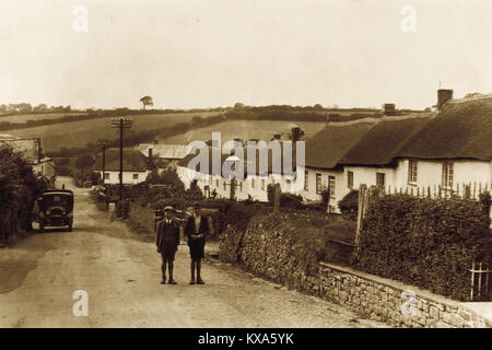 Fore Street, Morchard Bishop, Devon, England, Großbritannien in den frühen 1920er Jahren Stockfoto