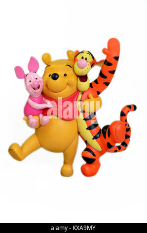 Studio Bild von Winnie the Pooh und Freunde mit einem weißen Hintergrund isoliert. Stockfoto