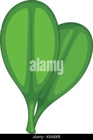 Grüne runde Blätter Symbol, Cartoon Stil Stock Vektor