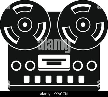 Retro tape recorder Symbol, einfachen Stil Stock Vektor