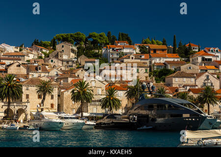 Hvar Altstadt. Dalmatien, Insel Hvar, Kroatien. Stockfoto