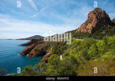 Küste, Massif de l'Esterel, Esterel, Département Var, Region Provence-Alpes-Côte d'Azur, Frankreich Stockfoto