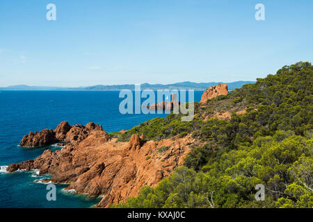 Cap du Dramont, Massif de l'Esterel, Esterel, Département Var, Region Provence-Alpes-Côte d'Azur, Frankreich Stockfoto