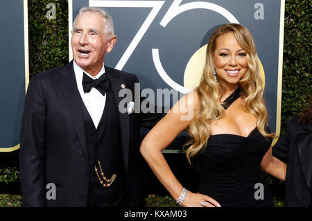Friedrich von Anhalt und Mariah Carey nehmen an der 75. jährlichen Golden Globe Awards im Beverly Hilton Hotel am 7. Januar 2018 in Beverly Hills, Kalifornien. Stockfoto
