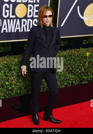 Yoshiki besucht die 75. jährliche Golden Globe Awards Zeremonie im Beverly Hilton Hotel in Beverly Hills. CA. Januar 2018 Stockfoto
