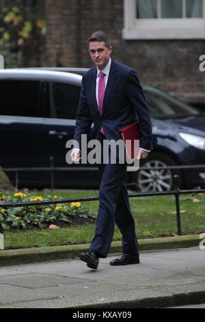 London, Großbritannien. 9 Jan, 2018. Gavin Williamson CBE MP Staatssekretär für Verteidigung besucht eine Kabinettssitzung am 10 Downing Street, London. Credit: RM Presse/Alamy leben Nachrichten Stockfoto