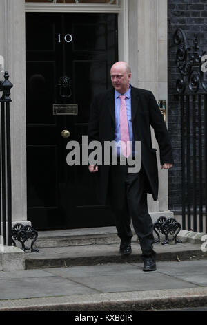 London, Großbritannien. 9 Jan, 2018. Chris Grayling MP Staatssekretär für Verkehr, besucht eine Kabinettssitzung am 10 Downing Street, London. Credit: RM Presse/Alamy leben Nachrichten Stockfoto