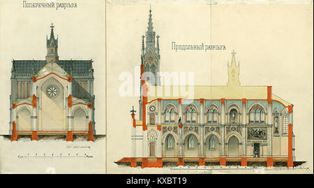 Ein historisches Foto aus dem Jahr 1893, das die Kaścielnaja-Straße in Smolensk, Russland, zeigt, die städtische Architektur des späten 19. Jahrhunderts und die umliegende Straßenlandschaft. Stockfoto