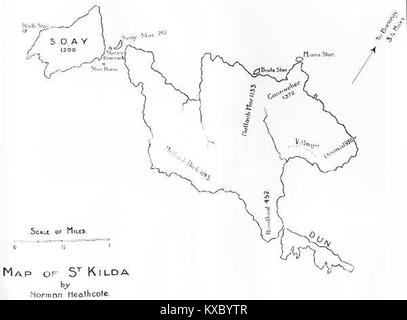 Karte mit den Gebieten St. Kilda und Heathcote in Victoria, Australien, detailliert Stadtplan, Straßen, Siedlungen und Naturmerkmale, wobei regionale Topographie und Entwicklungsmuster veranschaulicht werden. Stockfoto