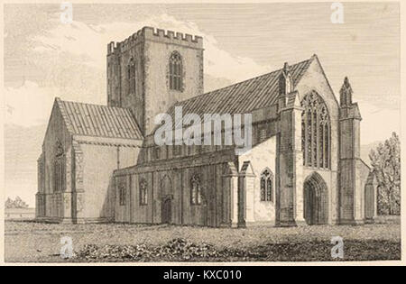 Die Kathedrale von St Asaph in Nordwales, eine Kirche in Wales, die ursprünglich im 13. Jahrhundert gegründet wurde, verfügt über gotische Architektur, mittelalterliche Steinsäulen und klerestorische Fenster in der kleinen Stadt St. Asaph. Stockfoto