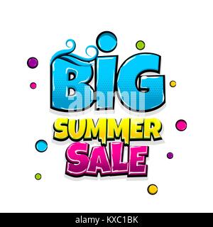 Comic Text glosssy werben Summer Sale Stock Vektor