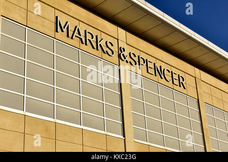 Marks & Spencer Zeichen Stockfoto